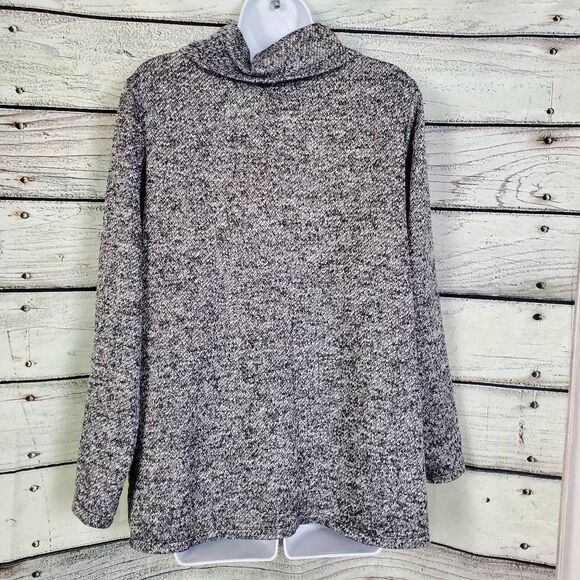 Lane Bryant Women’s Cowl Neck Sweater Size 14/16 Gray Marled Knit Pullover Long - Picture 4 of 7